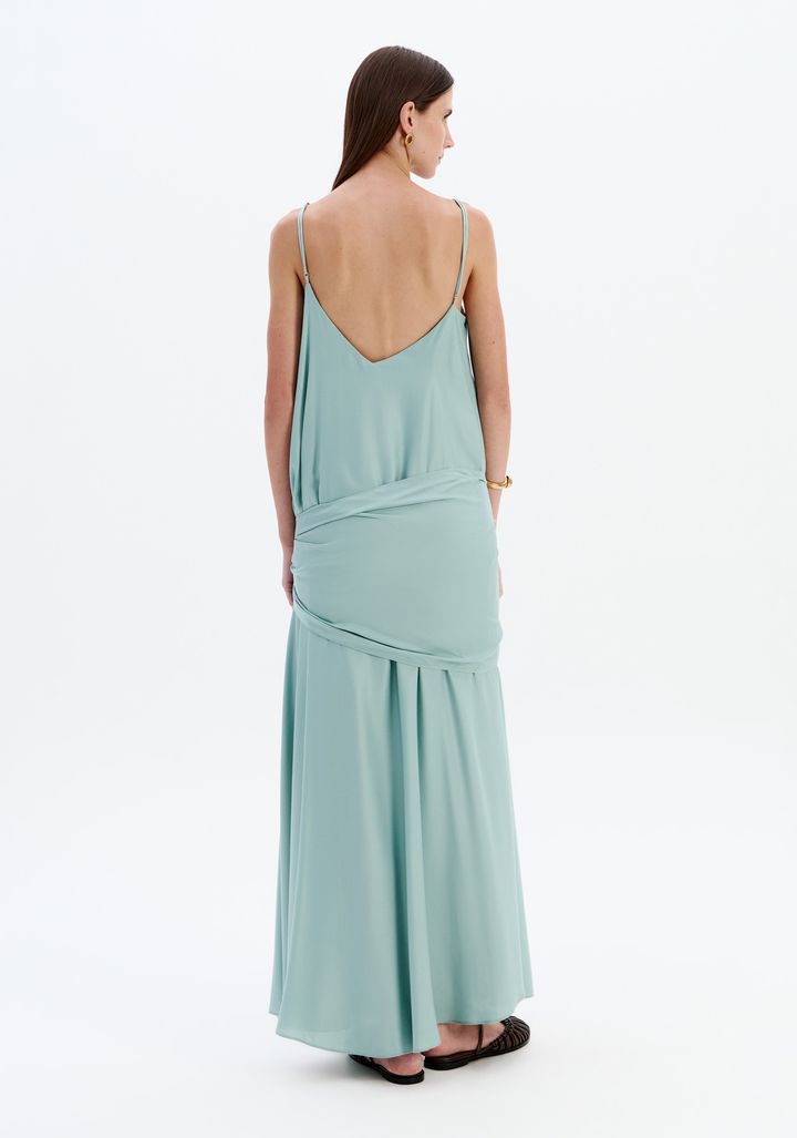 Vestido Longo Amplo De Alça Com Faixa 502VE013209
