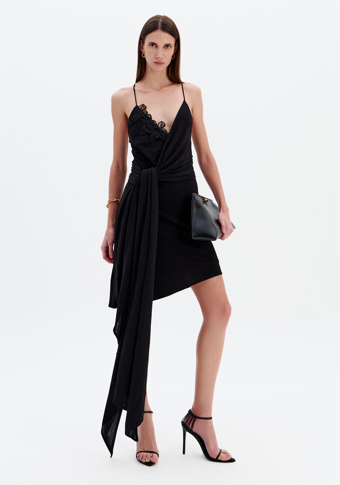 Vestido Curto De Alça Com Renda