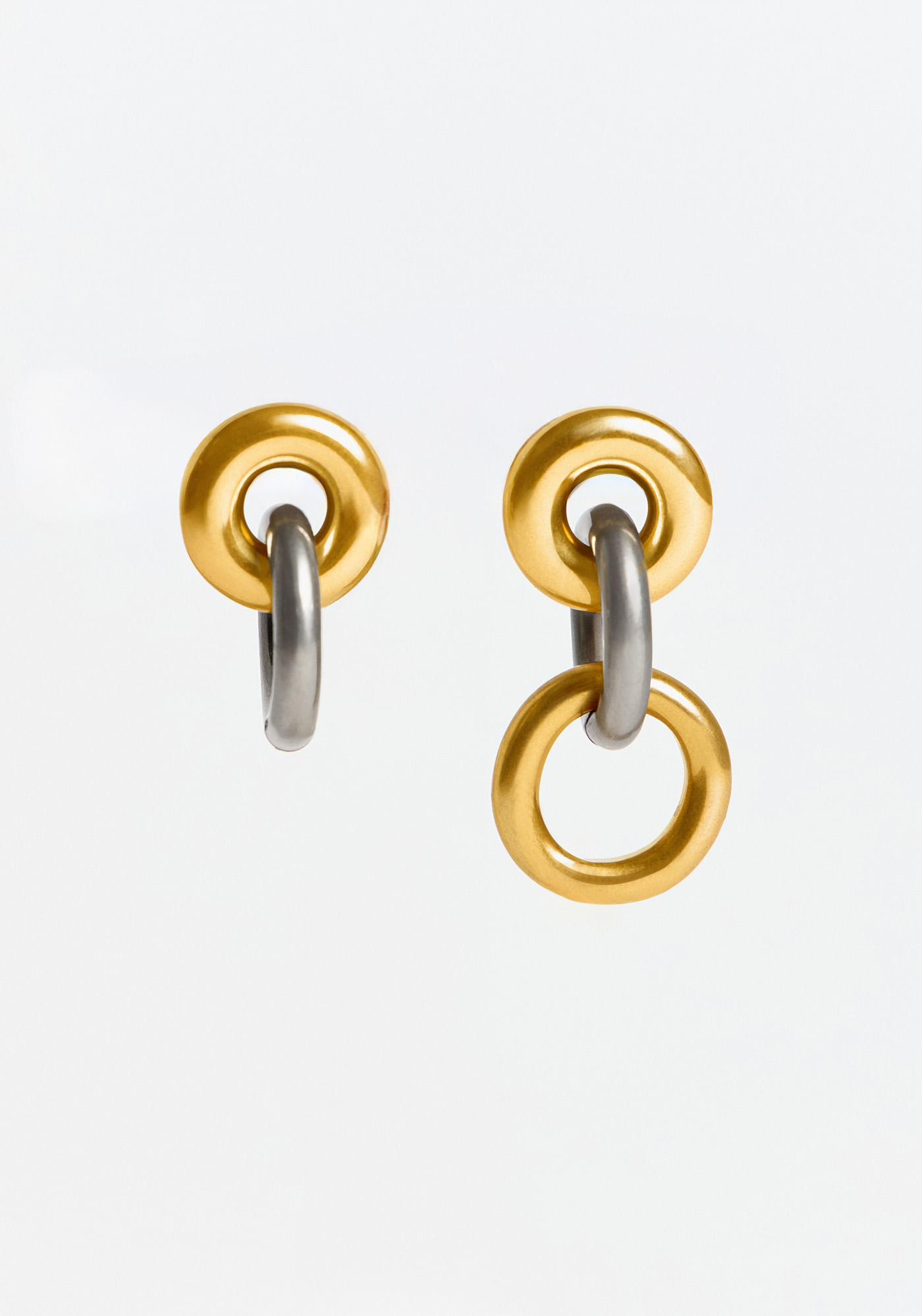 Brinco Argolas Dois Banhos - Amarelo