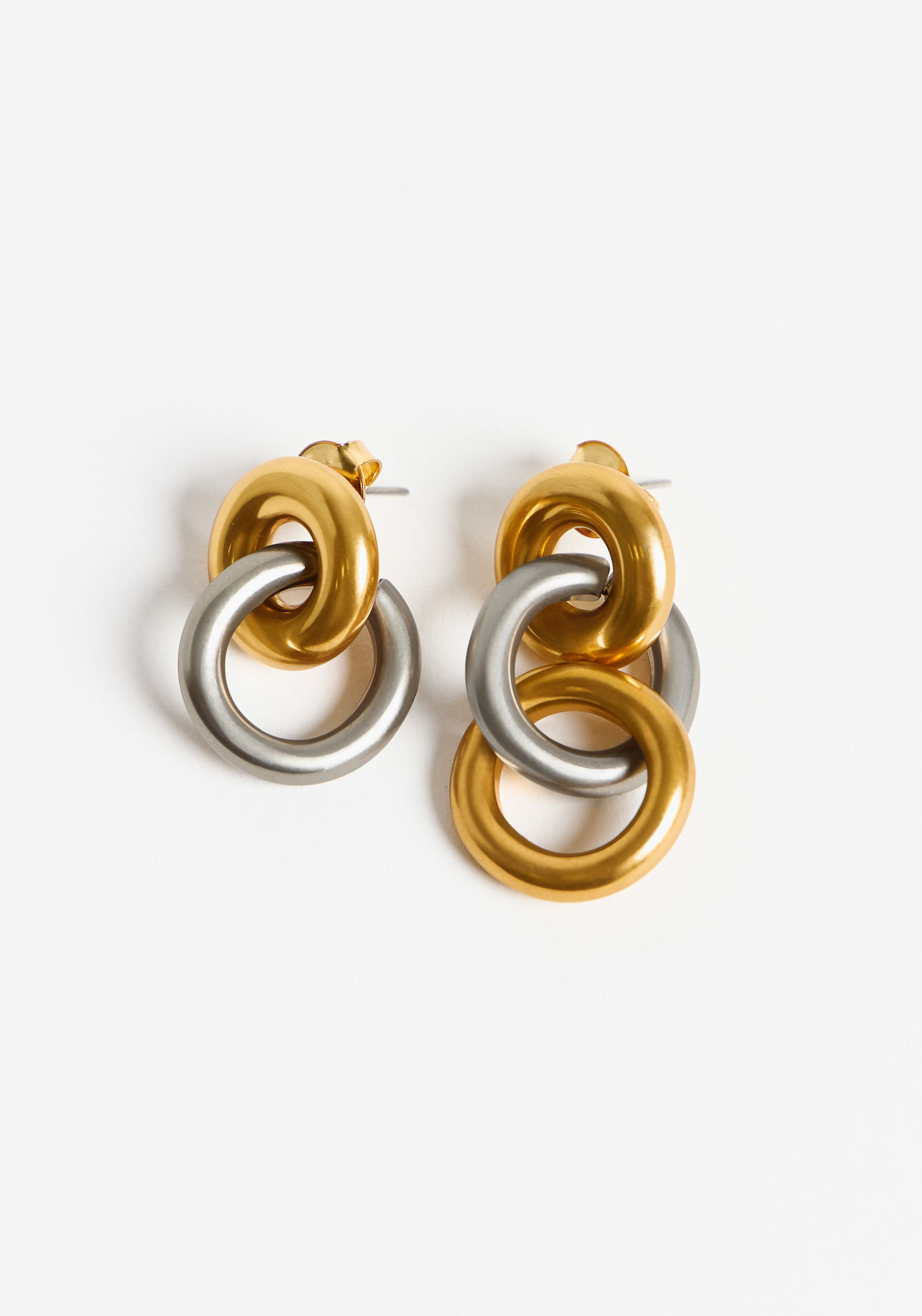 Brinco Argolas Dois Banhos - Amarelo