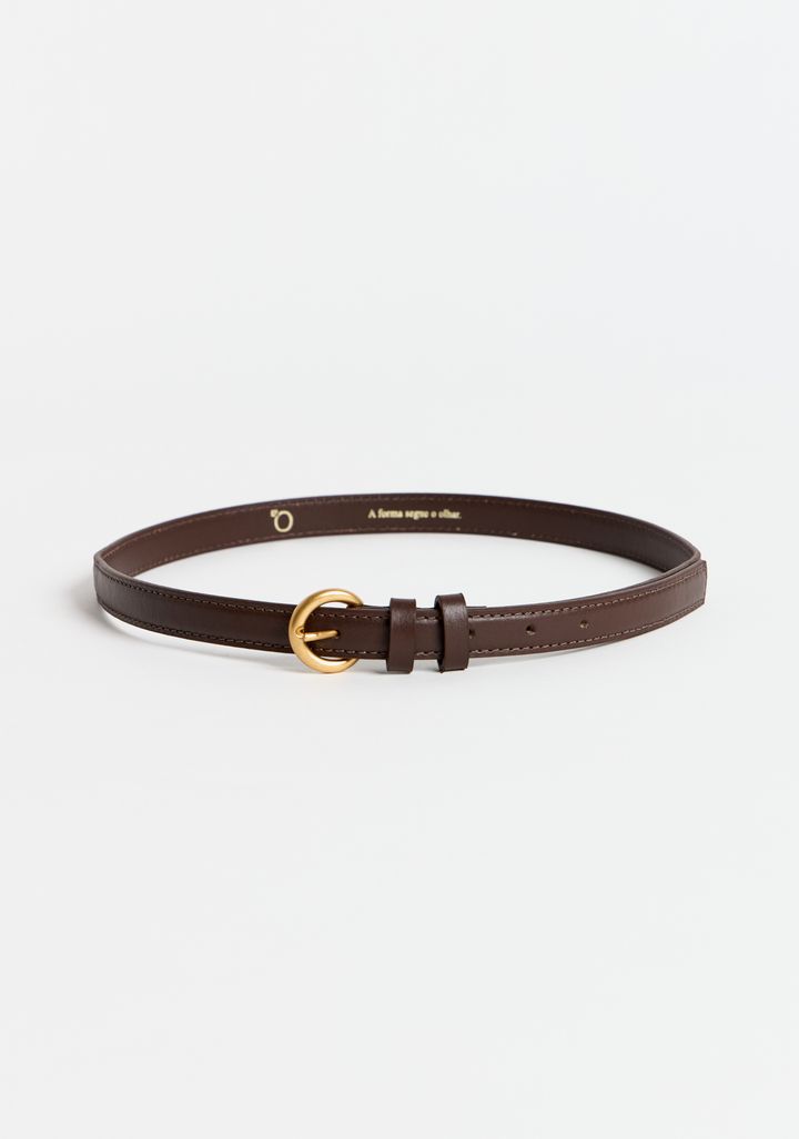 Cinto Slim De Couro E Fivela Argola 530CI000847