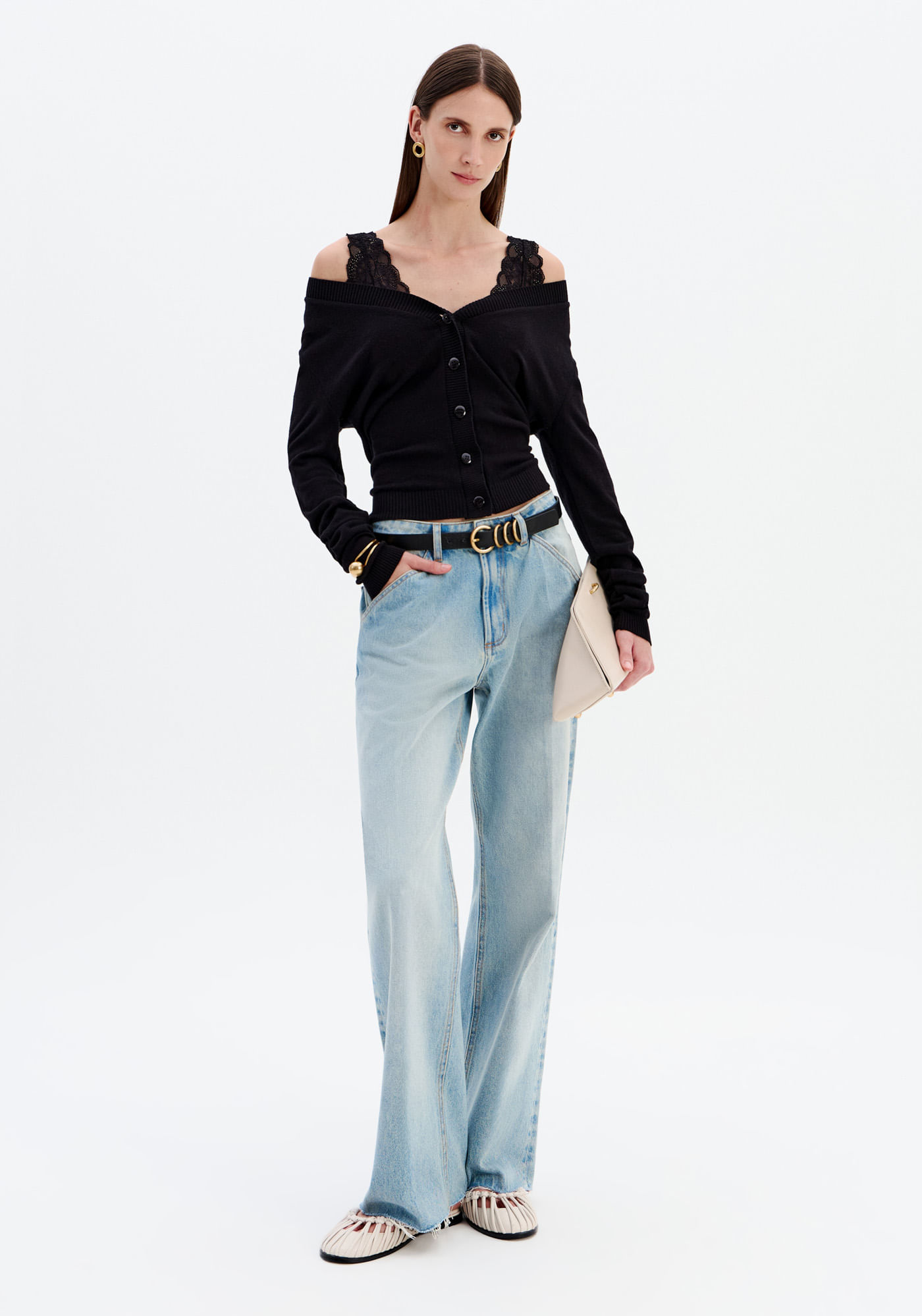 Calça Jeans Reta Cintura Média