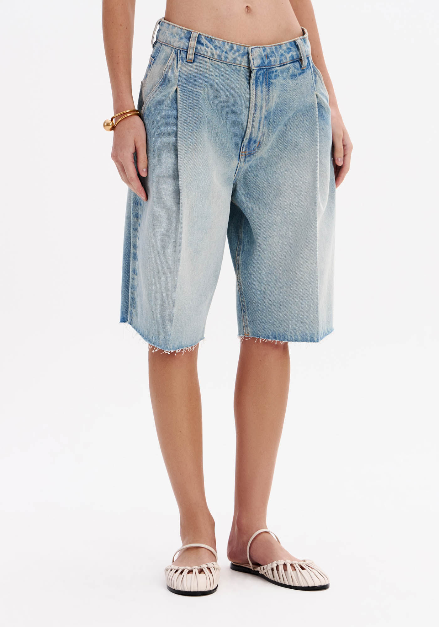 Bermuda Jeans Cintura Média