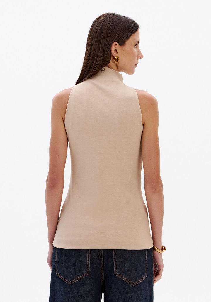 Blusa Alongada Gola Alta Sem Manga 502BL010059