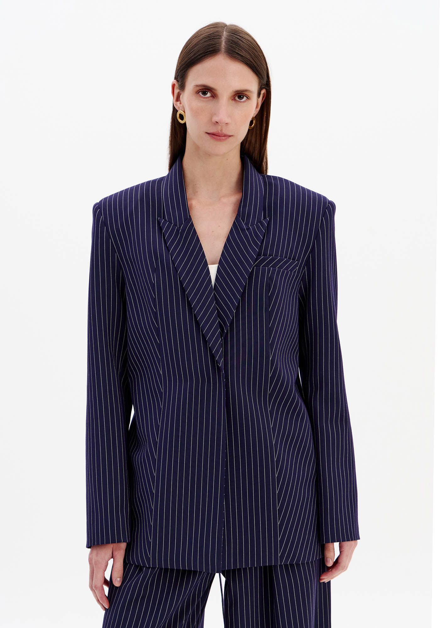Blazer Oversized Manga Longa Com Faixa Fixa