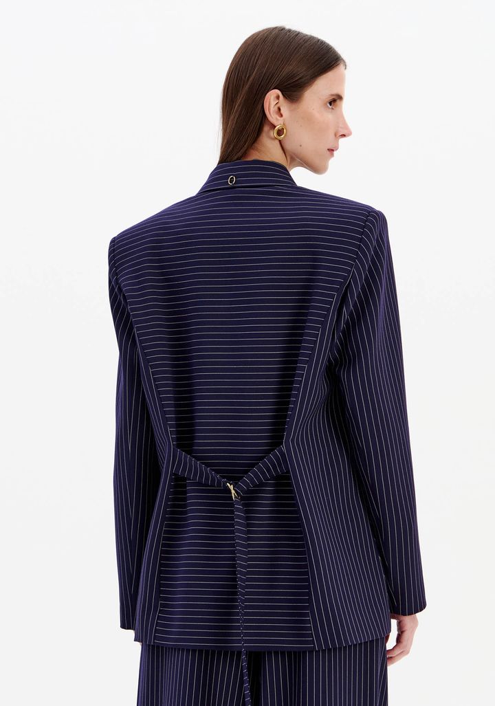 Blazer Oversized Manga Longa Com Faixa Fixa 502BZ001091