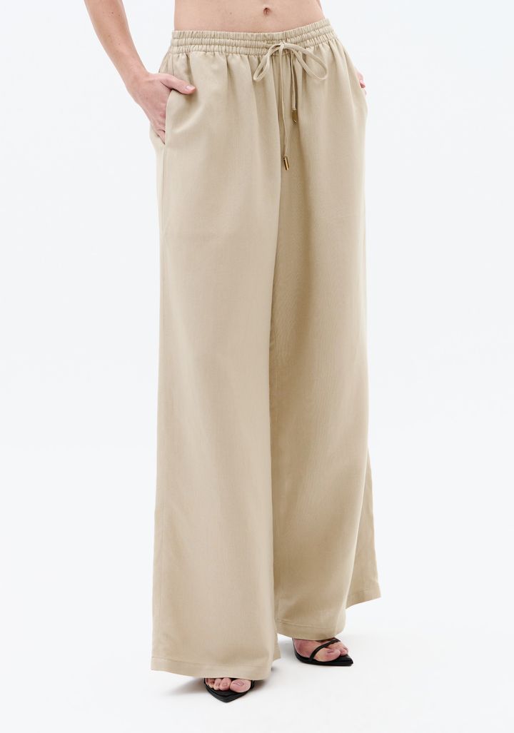Calça Pantalona Com Linho Cintura Média 502CF003639