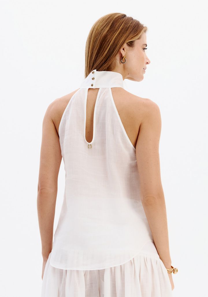 Blusa Curta Gola Alta Sem Manga 547BL000035