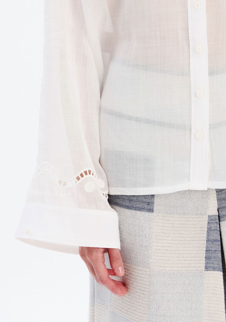 Camisa Alongada Manga Longa Com Bordado 547CA000024