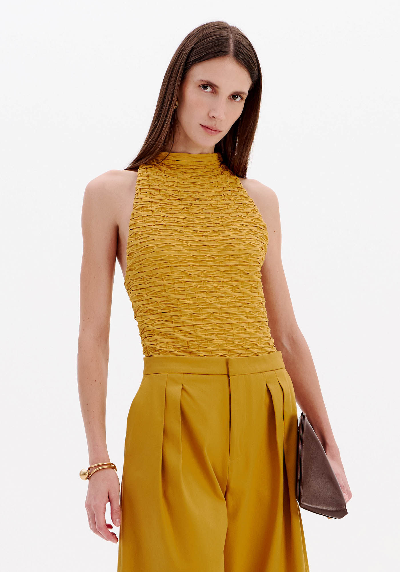 Body Justo Sem Manga - Amarelo