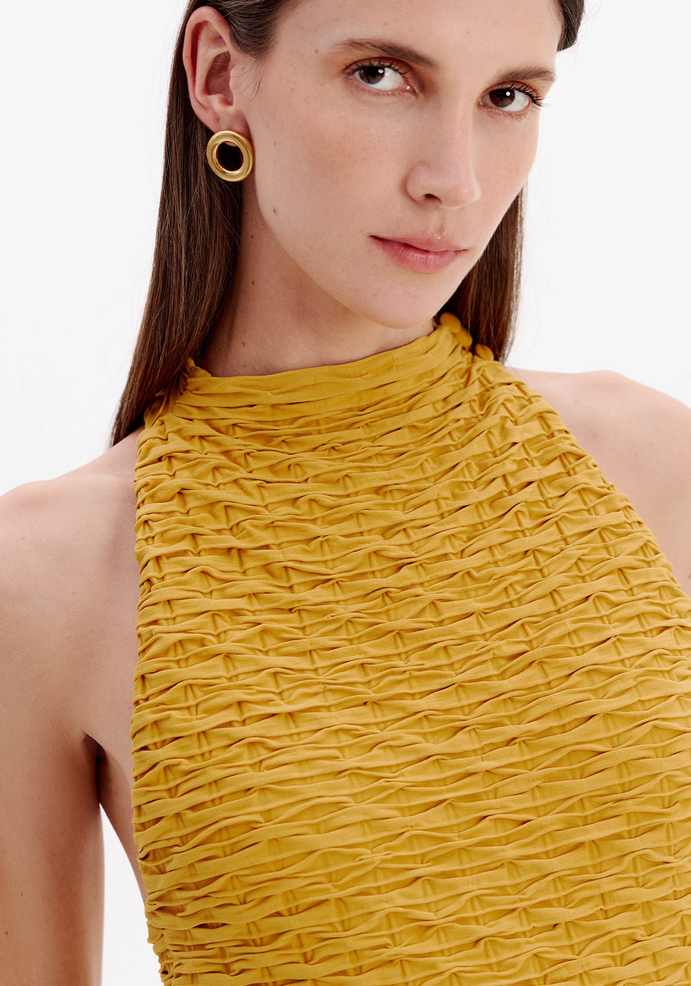Body Justo Sem Manga - Amarelo